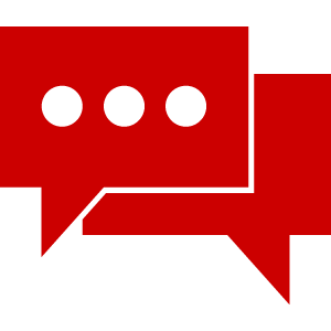 Red text bubble icon