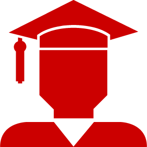 Graduate student - red icon